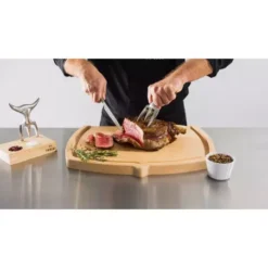 Fourchette TRIDENS Inox Brosse Avec Socle Bois -Weber Soldes Boutique lot fourchette tridens inox brosse avec socle 4